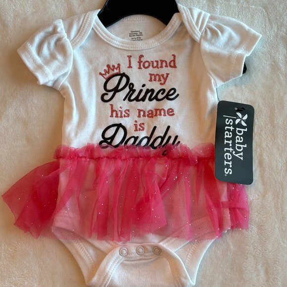 Newborn Baby Girl Tutu Bodysuit Daddy My Prince New - Picture 2 of 7